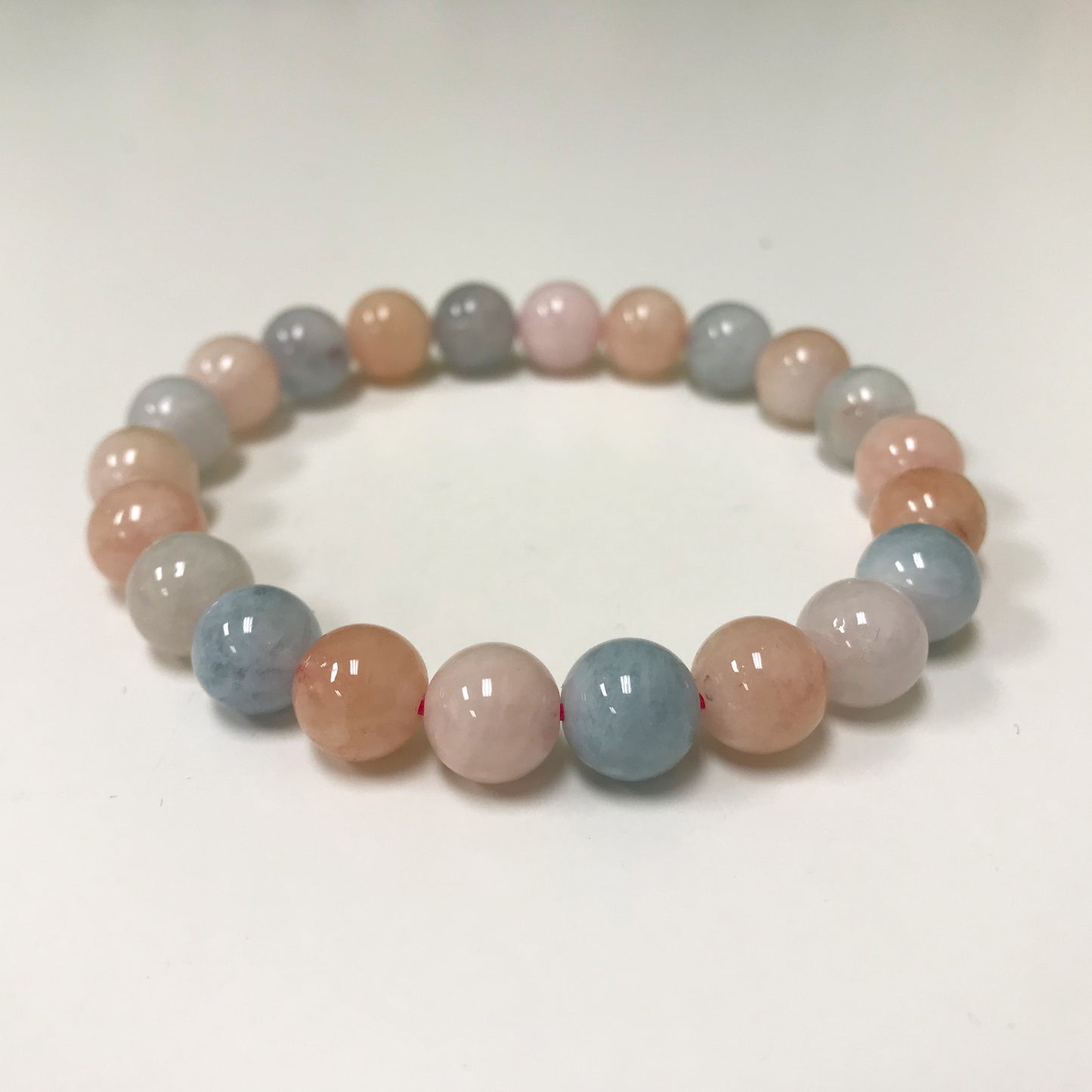 Morganite Gemstone Unisex Stretch Bracelet - Gem Avenue
