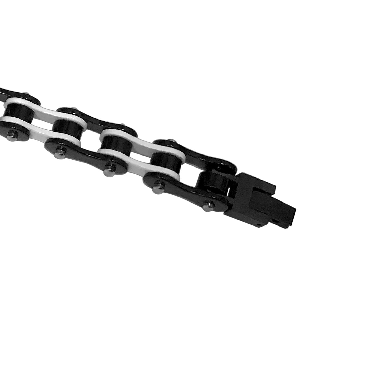 Men's Stainless Steel Black and White Link Chain Bracelet - Gem Avenue