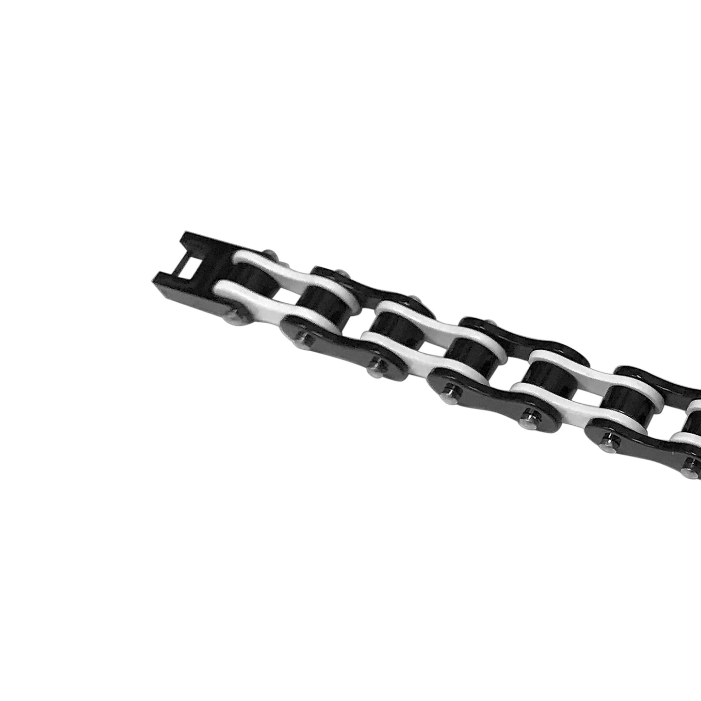 Men's Stainless Steel Black and White Link Chain Bracelet - Gem Avenue
