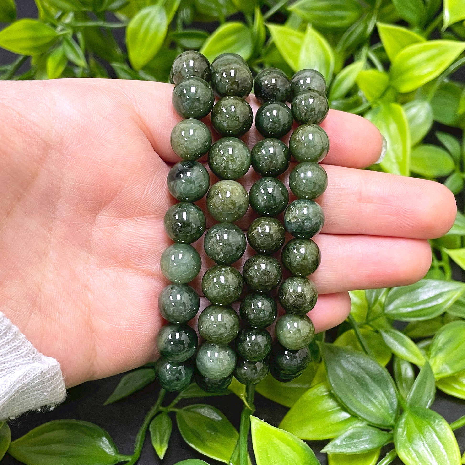Natural Jade Gemstone Beads Handmade Unisex Stretchable Bracelet - Gem Avenue
