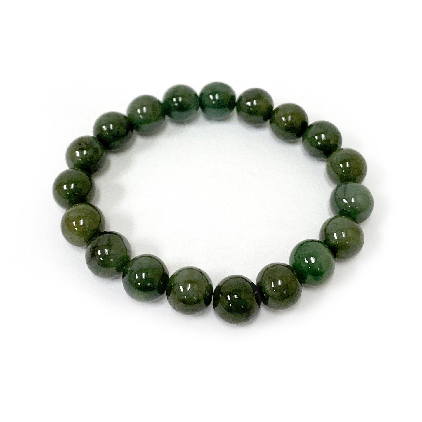 Natural Jade Gemstone Beads Handmade Unisex Stretchable Bracelet - Gem Avenue