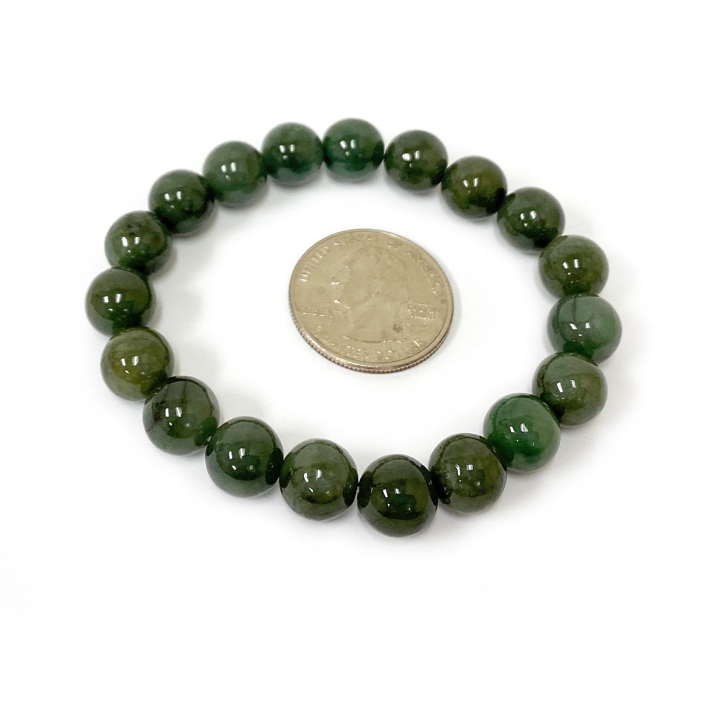 Natural Jade Gemstone Beads Handmade Unisex Stretchable Bracelet - Gem Avenue
