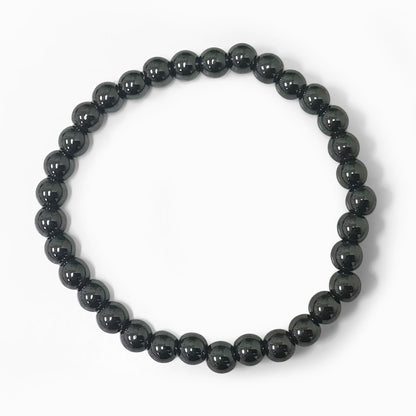 Simulated Black Hematite Beads Stretchable Unisex Bracelets - Gem Avenue