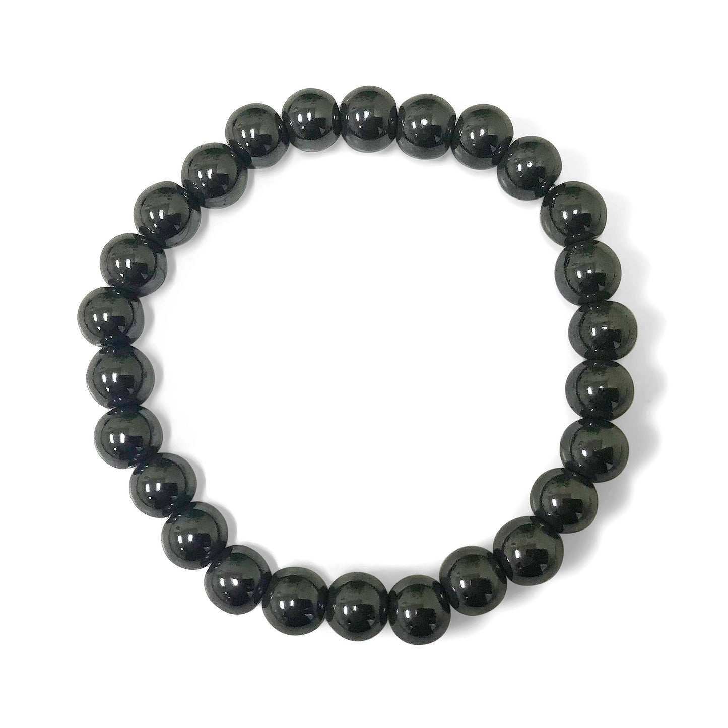 Simulated Hematite Bead Handmade Unisex Stretch Bracelet - Gem Avenue
