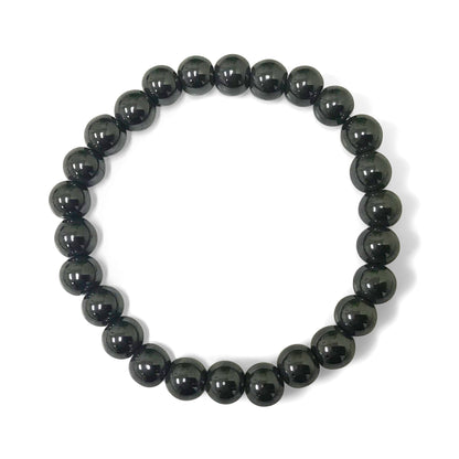 Simulated Hematite Bead Handmade Unisex Stretch Bracelet - Gem Avenue