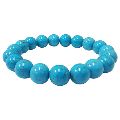 8mm Blue Howlite Crystal Bead Bracelet - Gem Avenue Retail