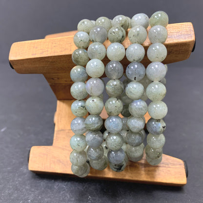 Labradorite Bead Unisex Handmade Stretch Bracelet - Gem Avenue