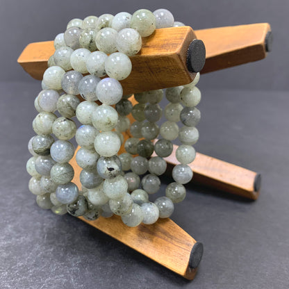 Labradorite Bead Unisex Handmade Stretch Bracelet - Gem Avenue
