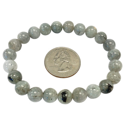 Labradorite Bead Unisex Handmade Stretch Bracelet - Gem Avenue
