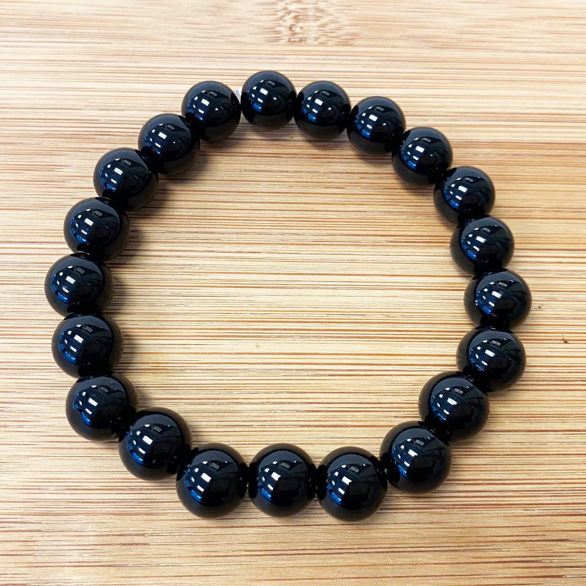 Black Onyx Unisex Handmade Stretch Bracelet