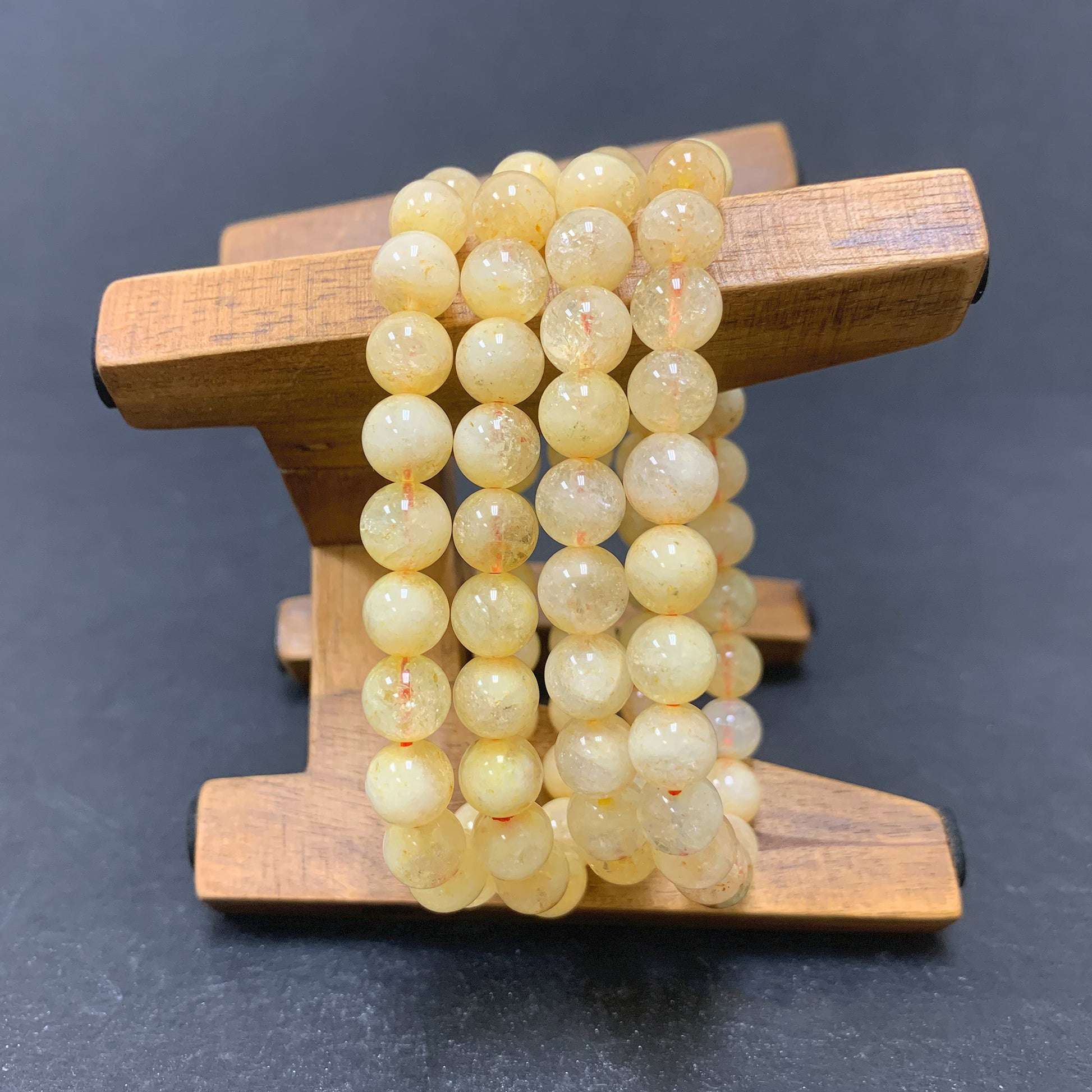 Natural Citrine Gemstone Bead Handmade Stretch Unisex Bracelet - Gem Avenue