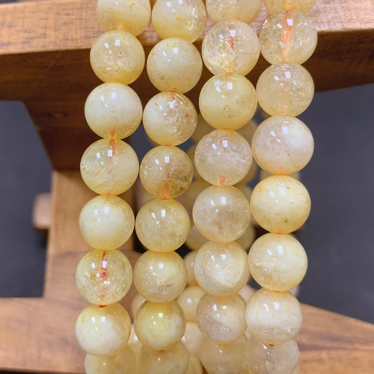Natural Citrine Gemstone Bead Handmade Stretch Unisex Bracelet - Gem Avenue