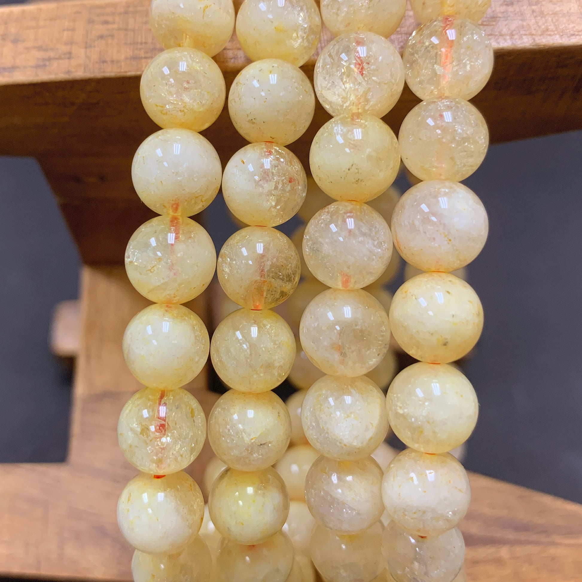 Natural Citrine Gemstone Bead Handmade Stretch Unisex Bracelet - Gem Avenue