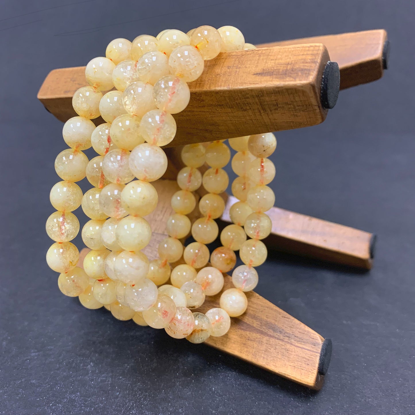 Natural Citrine Gemstone Bead Handmade Stretch Unisex Bracelet - Gem Avenue