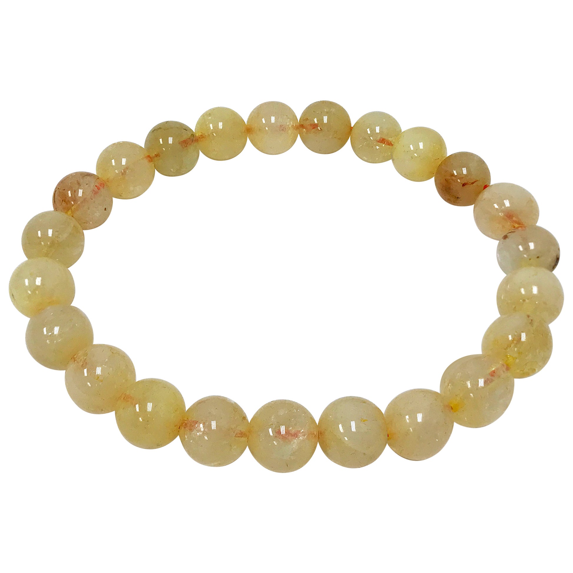Natural Citrine Gemstone Bead Handmade Stretch Unisex Bracelet - Gem Avenue