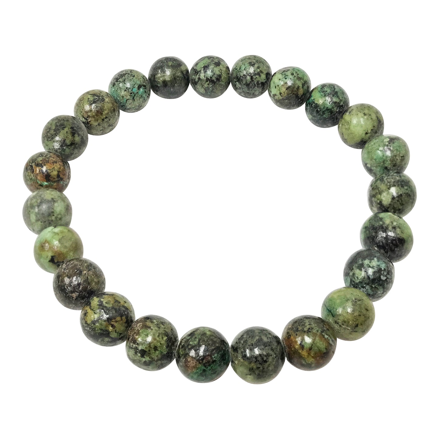 Natural African Turquoise Gemstone Bead Handmade Stretch Unisex Bracelet - Gem Avenue