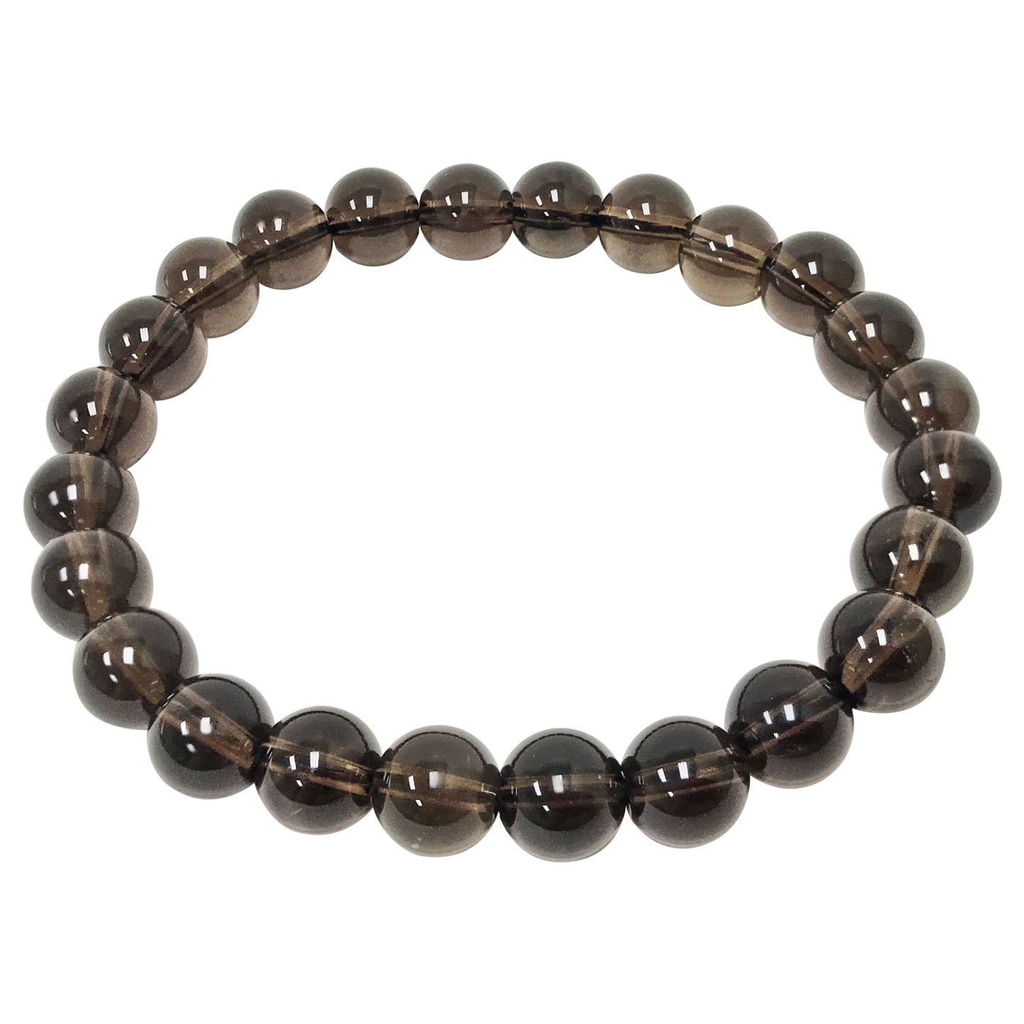 Smoky Quartz Gemstone Bead Unisex Stretch Bracelet - Gem Avenue