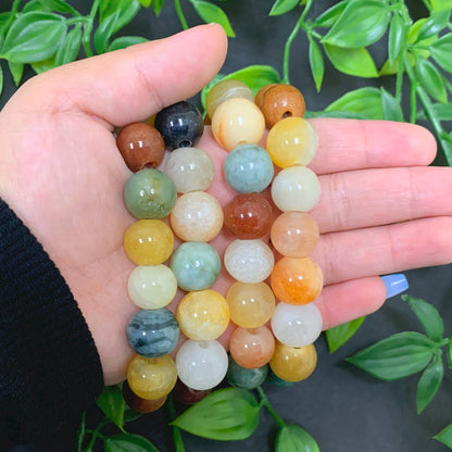 Agate Gemstone Bead Unisex Handmade Stretch Bracelet - Gem Avenue