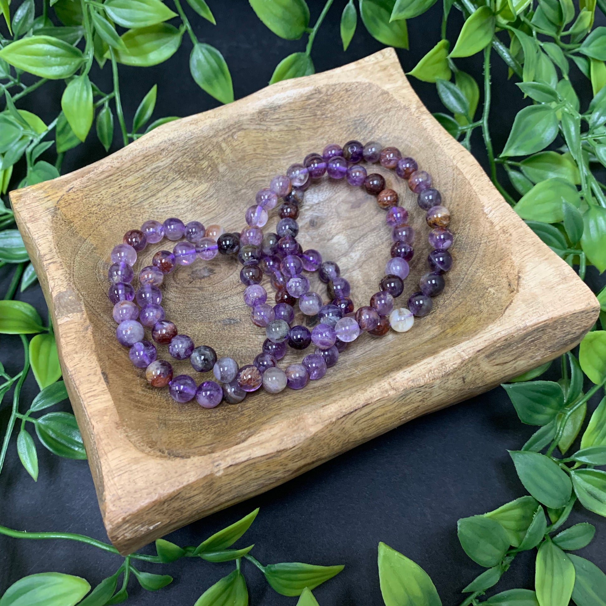 Natural Super Seven Gemstone Bead Handmade Stretch Unisex Bracelet - Gem Avenue