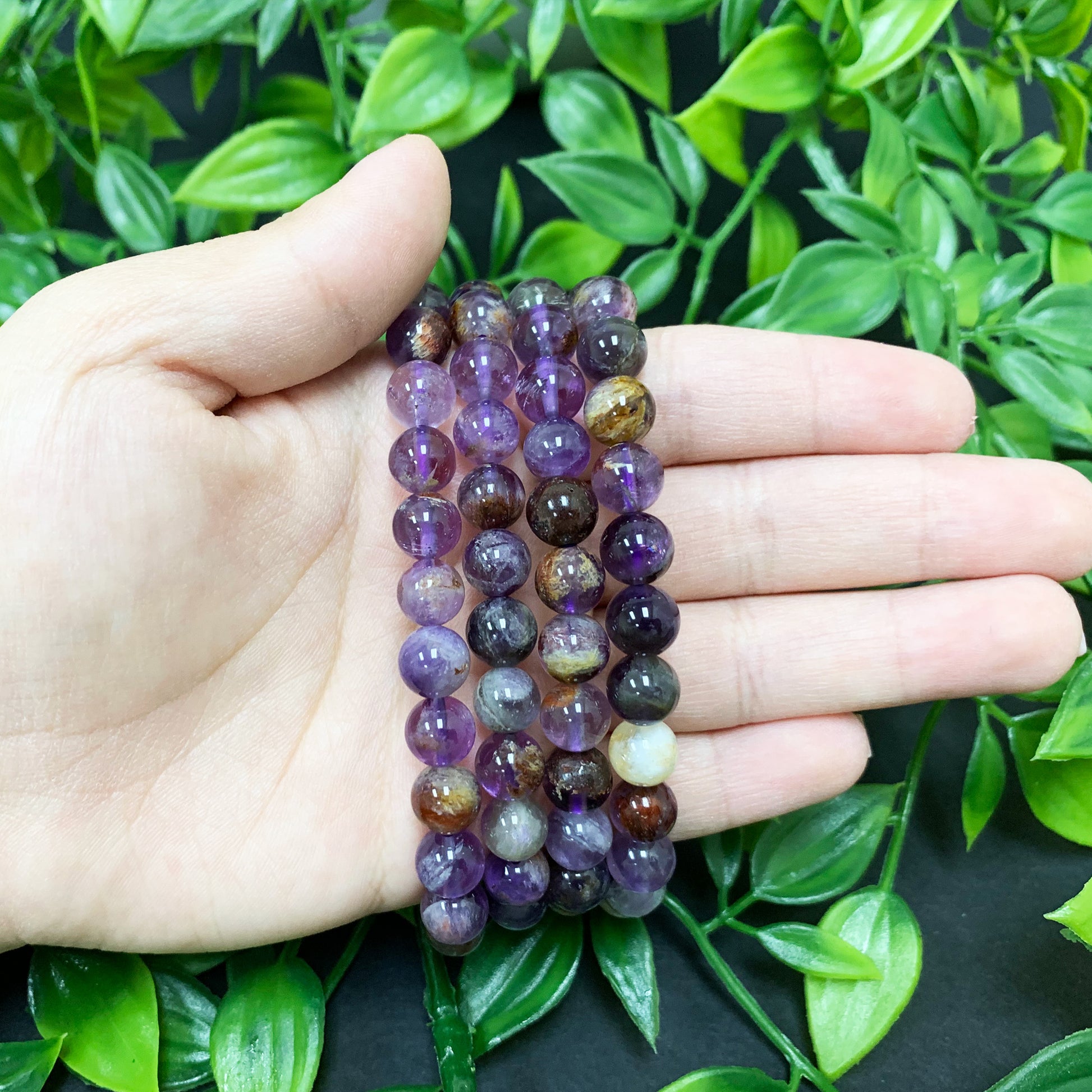 Natural Super Seven Gemstone Bead Handmade Stretch Unisex Bracelet - Gem Avenue