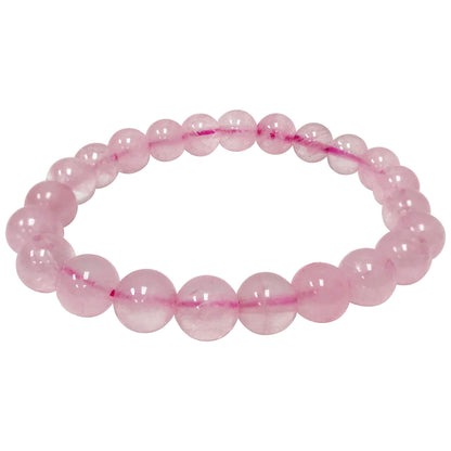 Rose Quartz 8mm Gemstone Bead Stretch Bracelet Unisex Handmade Natural Stone Healing Jewelry Gift