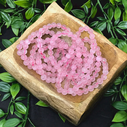 Rose Quartz Bead Stretch Bracelet - Gem Avenue