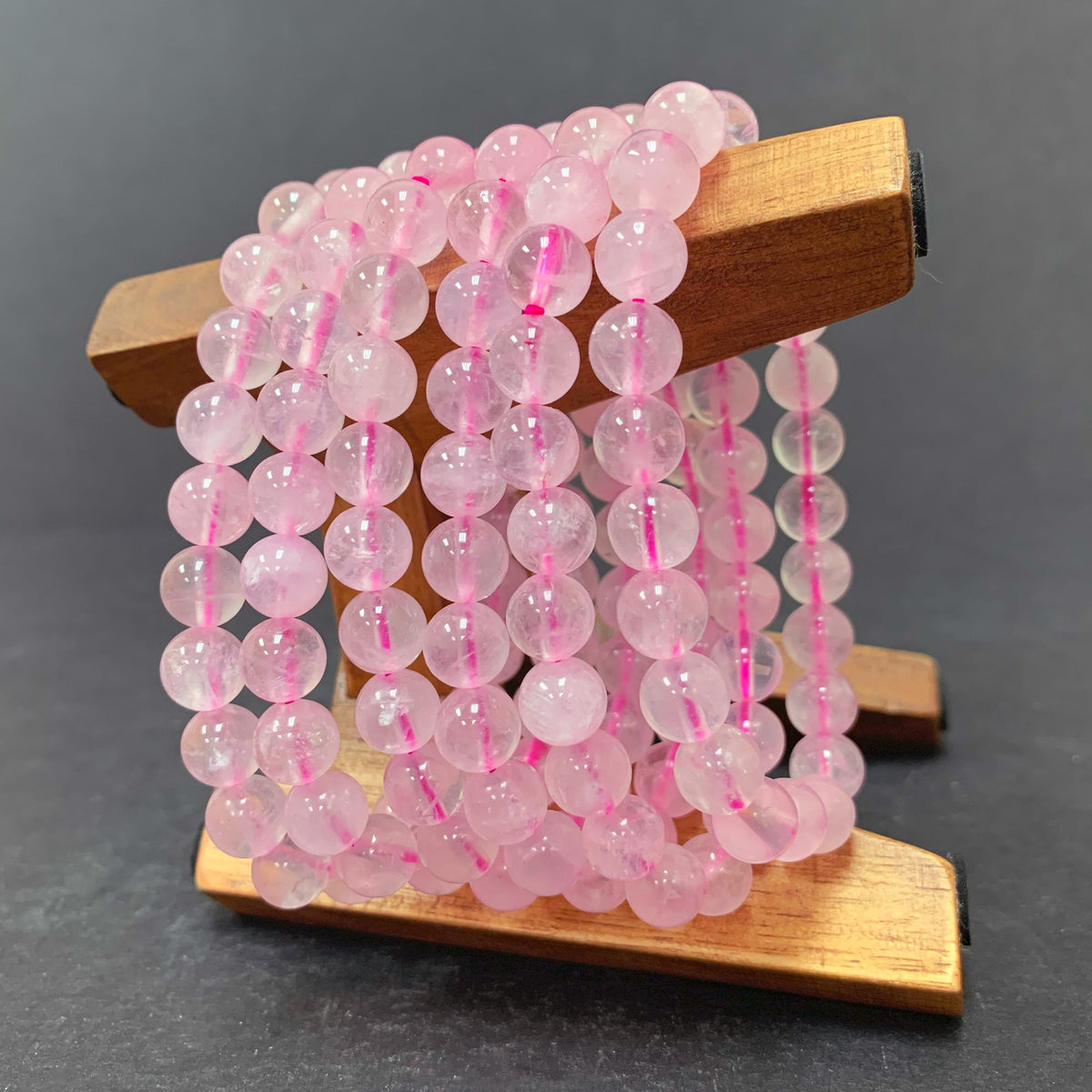 Rose Quartz 8mm Gemstone Bead Stretch Bracelet Unisex Handmade Natural Stone Healing Jewelry Gift