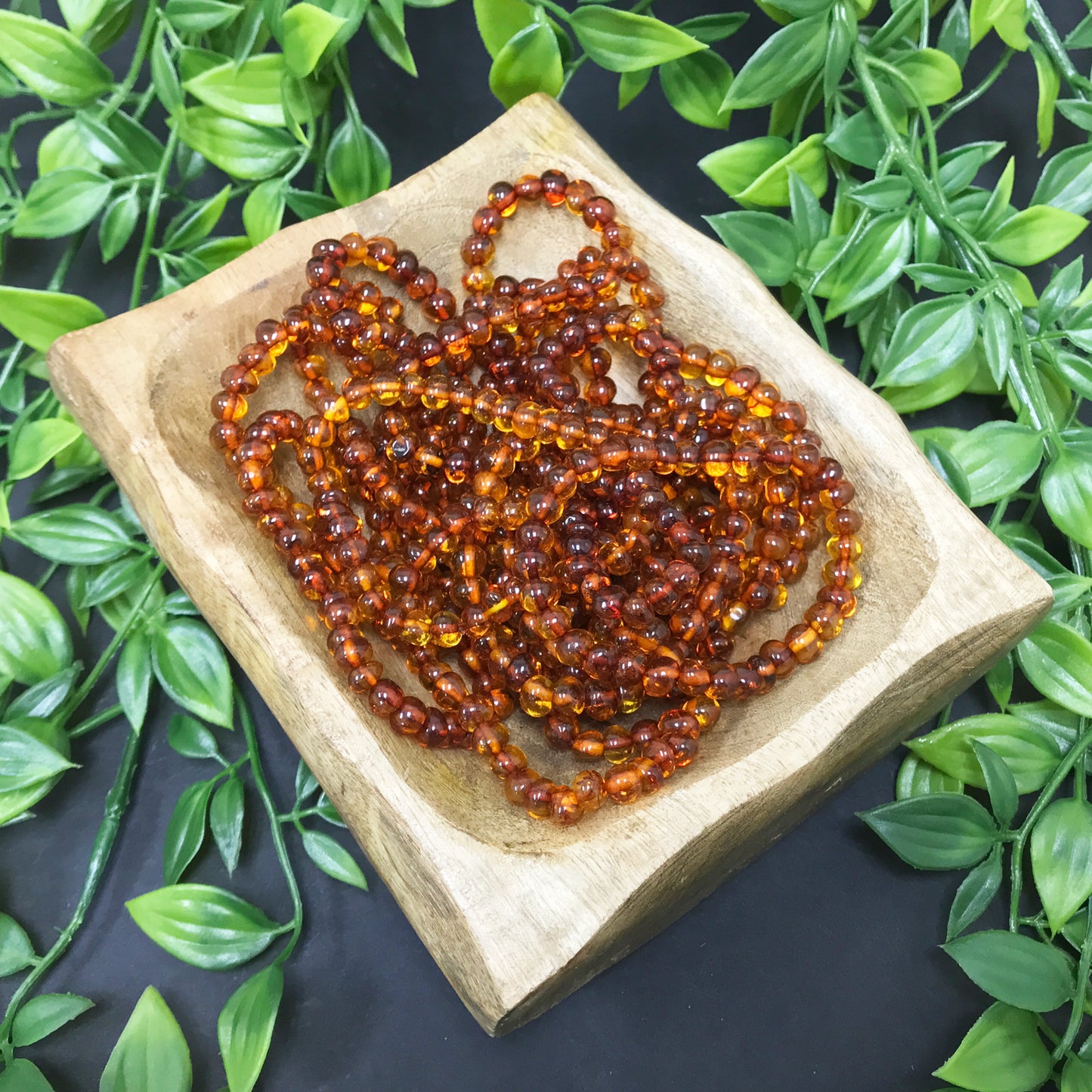 Amber Gemstone Bead Unisex Handmade Stretch Bracelet - Gem Avenue