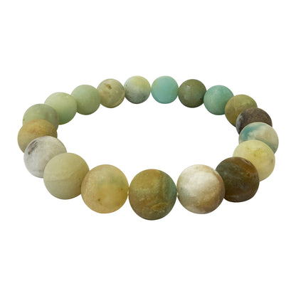 8mm Amazonite Matte Finish Gemstone Unisex Handmade Stretch Bracelet - Gem Avenue