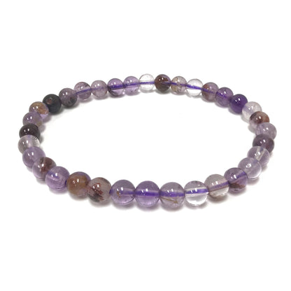 6mm Super Seven Gemstone Unisex Handmade Stretch Bracelet - Gem Avenue