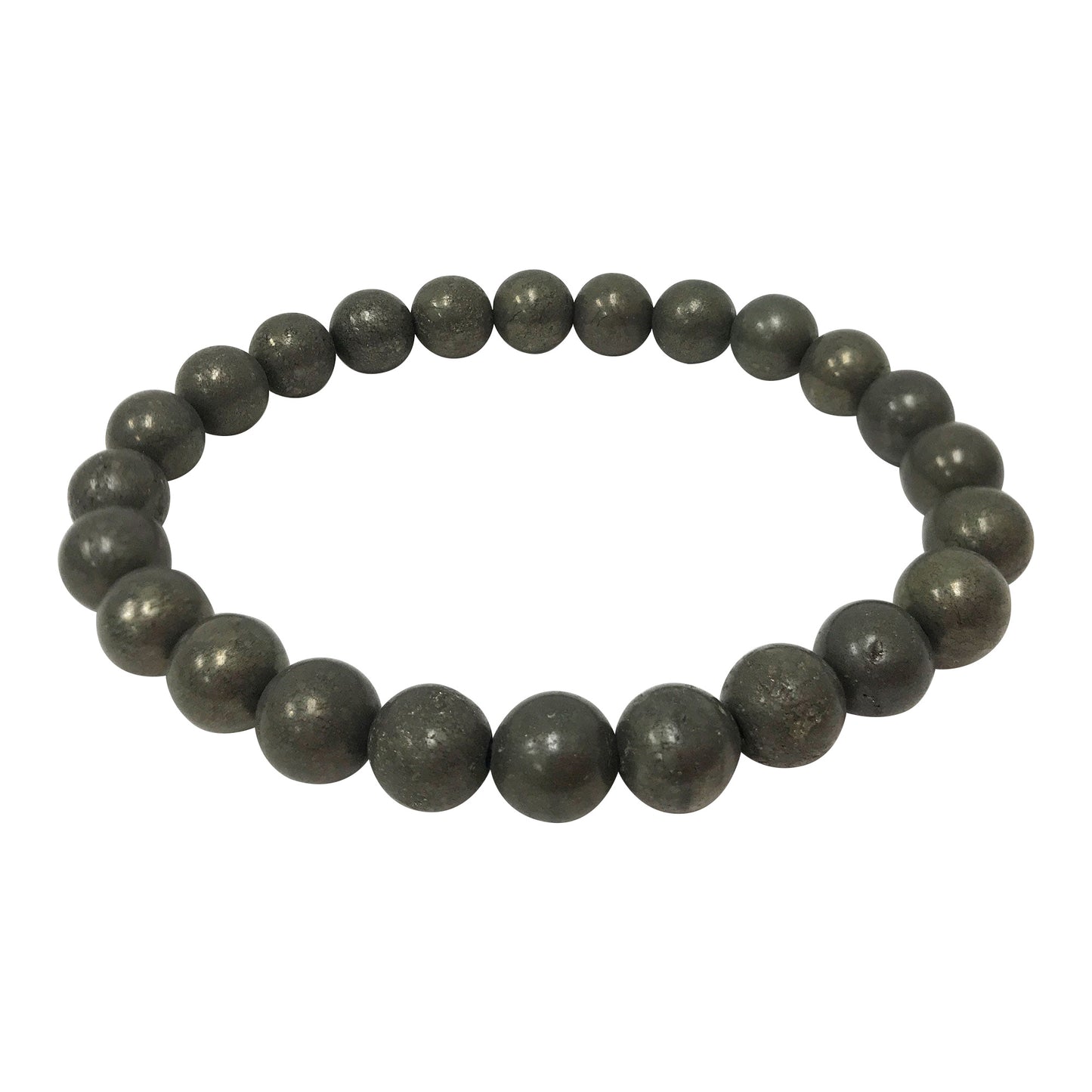 Pyrite 8mm Round Beads Handmade Stretch Unisex Bracelets-Gem Avenue