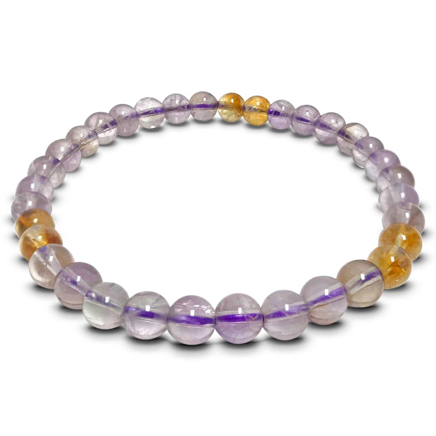 Ametrine 8mm Round Beads Handmade Stretchable Unisex Bracelets-Gem Avenue