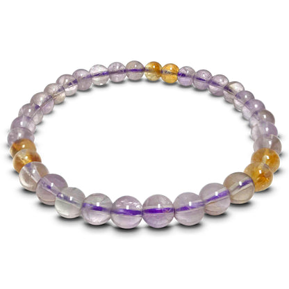 Ametrine 8mm Round Beads Handmade Stretchable Unisex Bracelets-Gem Avenue