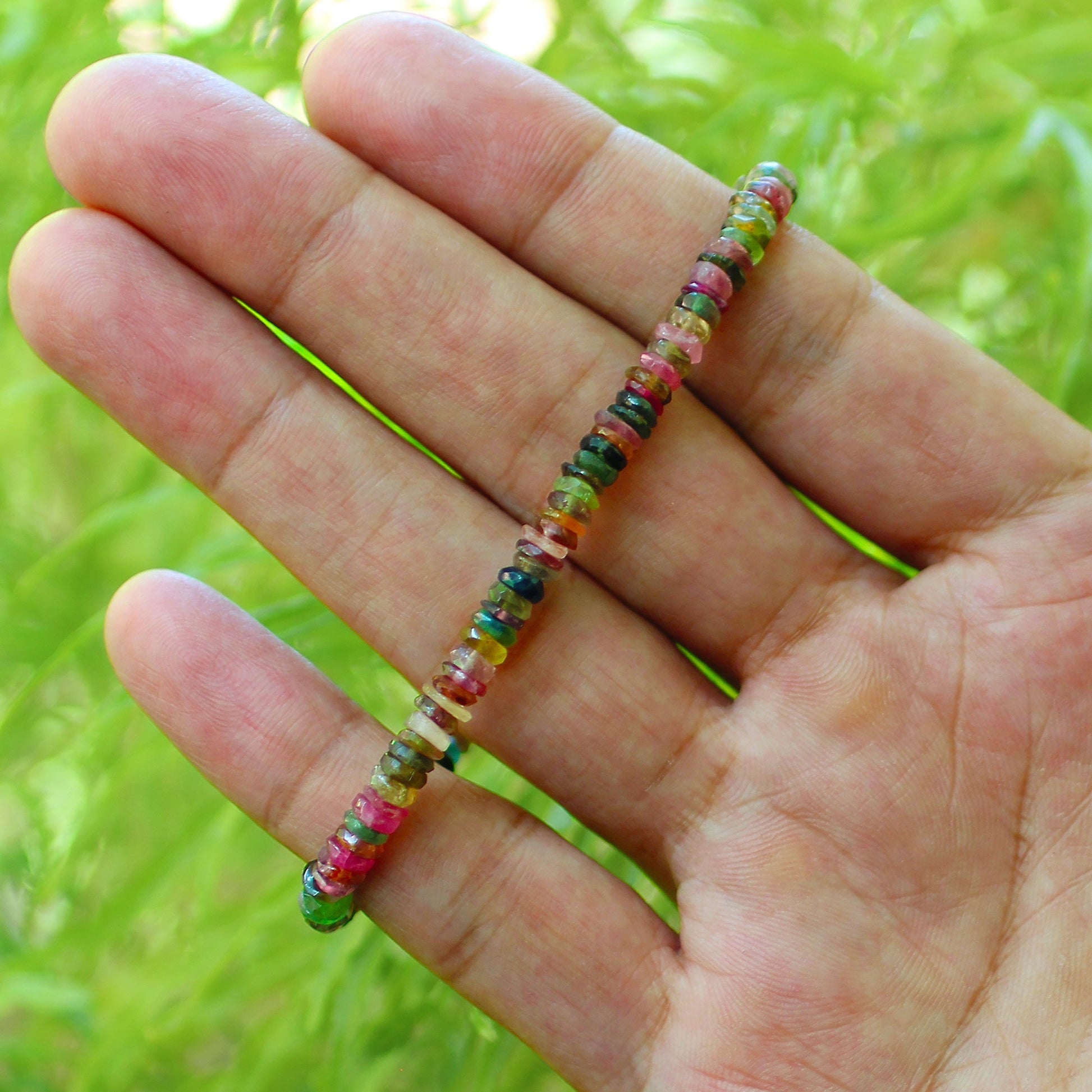 Natural Multi-Tourmaline Beads 925 Sterling Silver Clasp Gemstone Bracelets - Gem Avenue