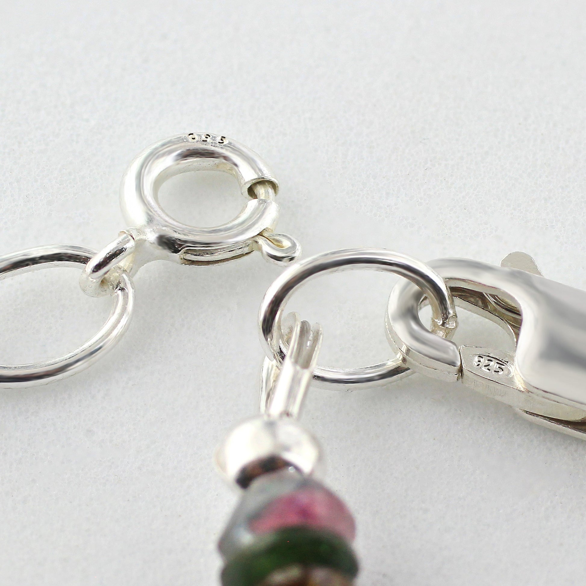 Natural Multi-Tourmaline Beads 925 Sterling Silver Clasp Gemstone Bracelets - Gem Avenue