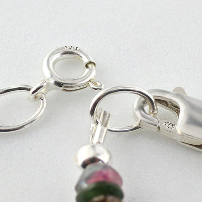 Natural Multi-Tourmaline Beads 925 Sterling Silver Clasp Gemstone Bracelets - Gem Avenue