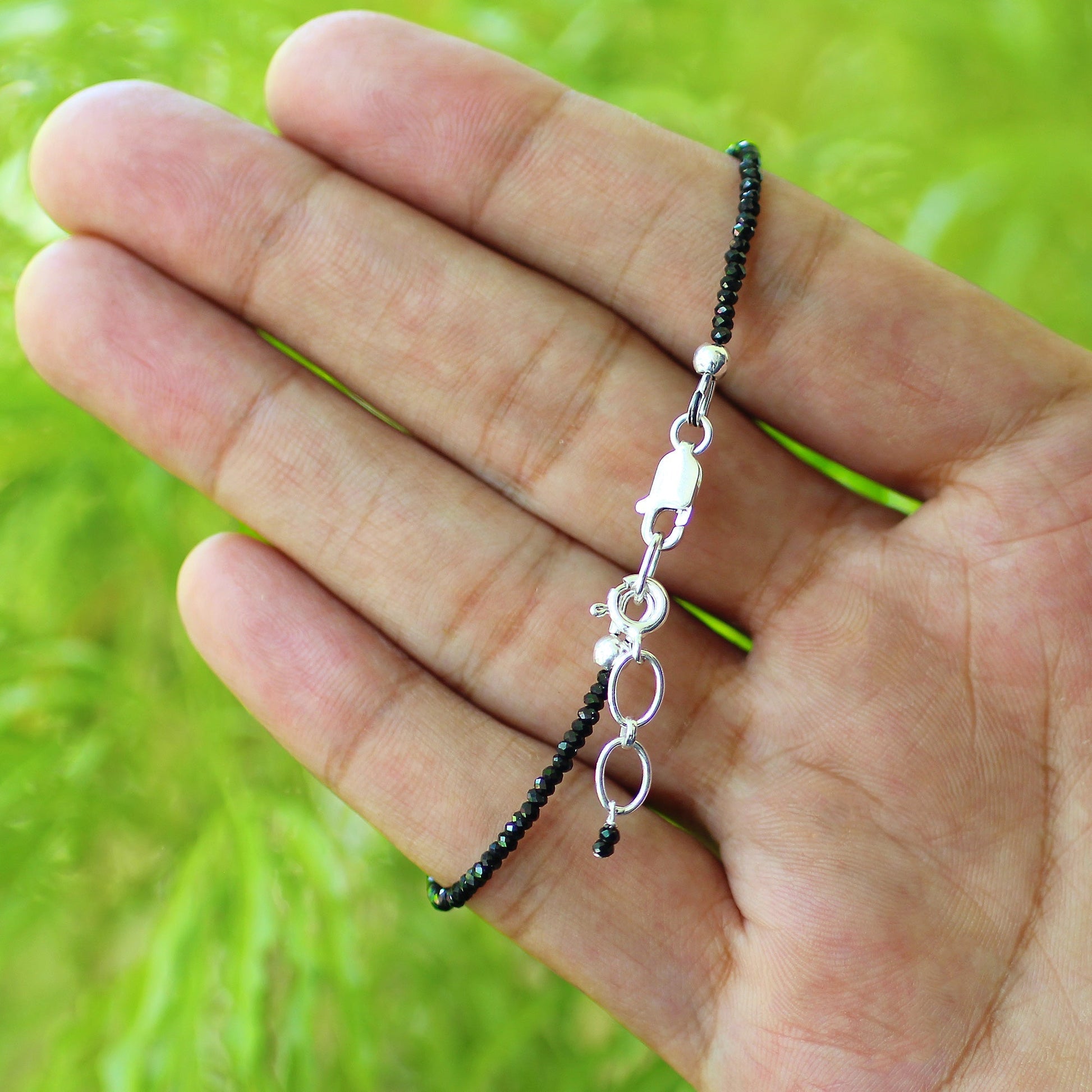 Natural Ethiopian Opal & Black Spinel Beads Gemstone Bracelets - Gem Avenue