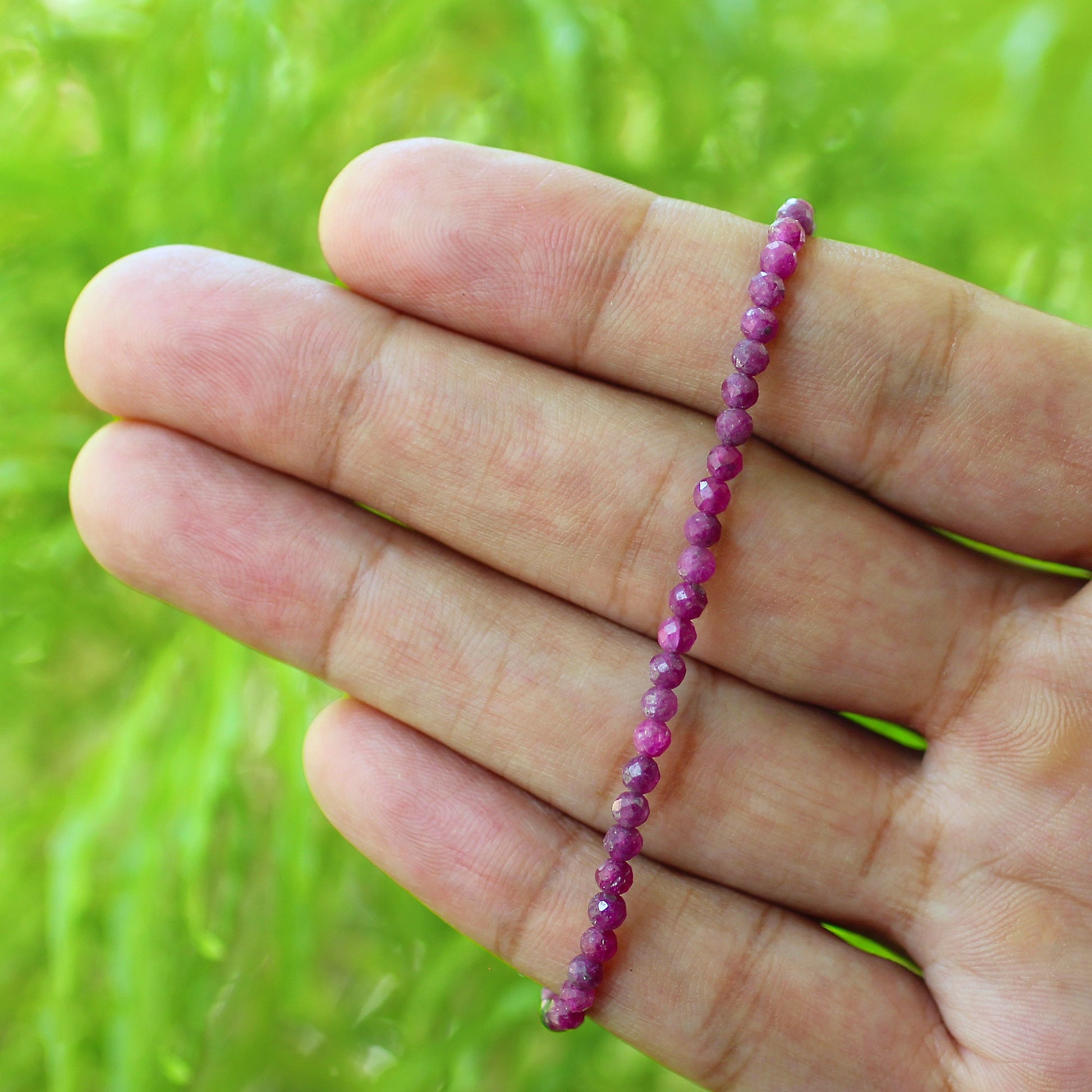 Natural Ruby Beads 925 Sterling Silver Clasp Gemstone Bracelets - Gem Avenue