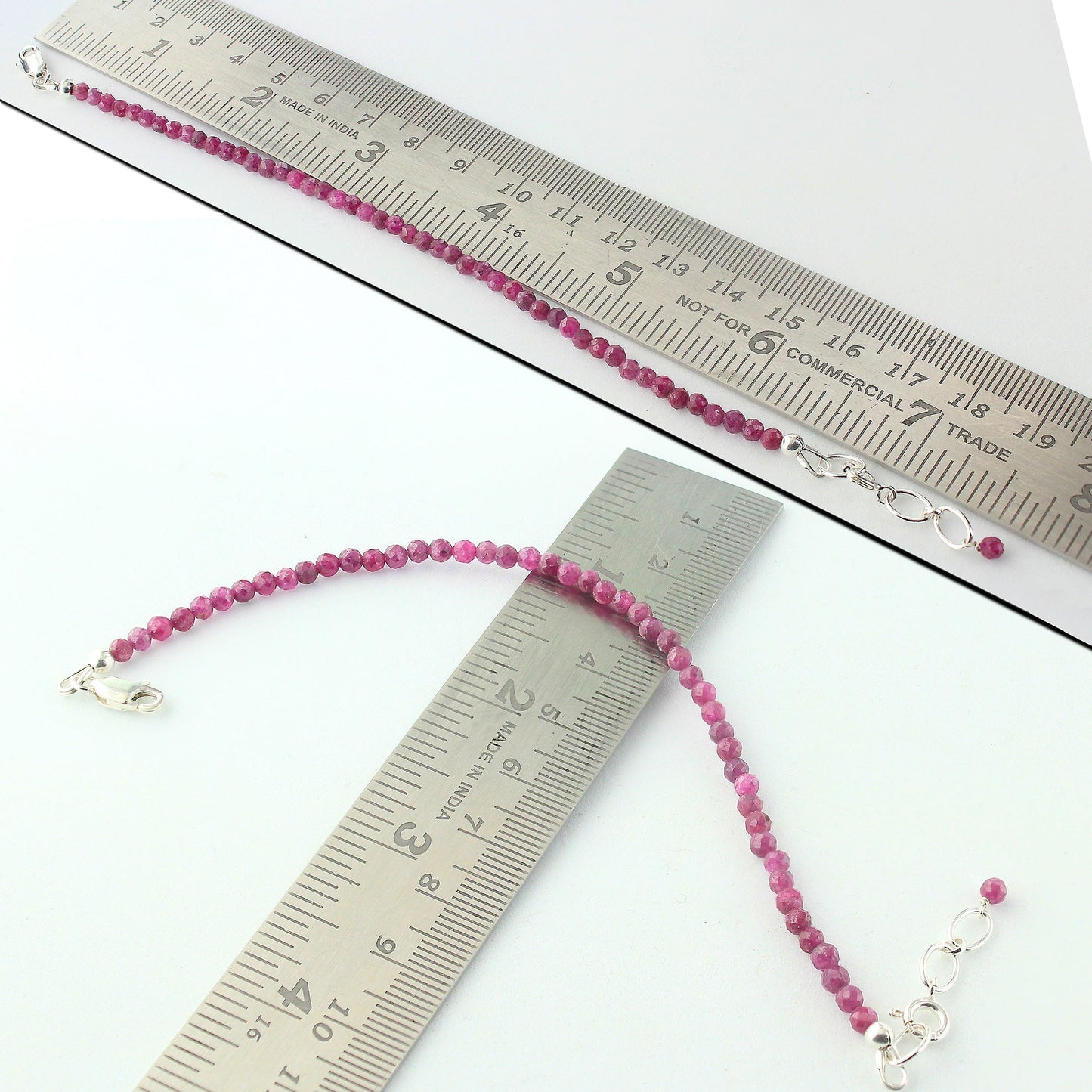 Natural Ruby Beads 925 Sterling Silver Clasp Gemstone Bracelets - Gem Avenue