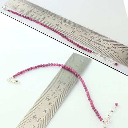 Natural Ruby Beads 925 Sterling Silver Clasp Gemstone Bracelets - Gem Avenue