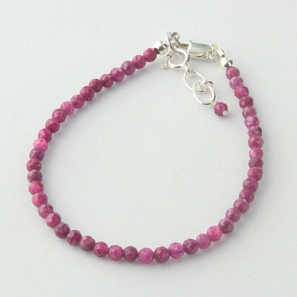 Natural Ruby Beads 925 Sterling Silver Clasp Gemstone Bracelets - Gem Avenue