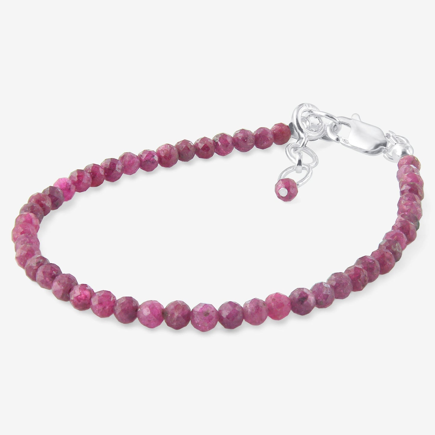 Natural Ruby Beads 925 Sterling Silver Clasp Gemstone Bracelets - Gem Avenue
