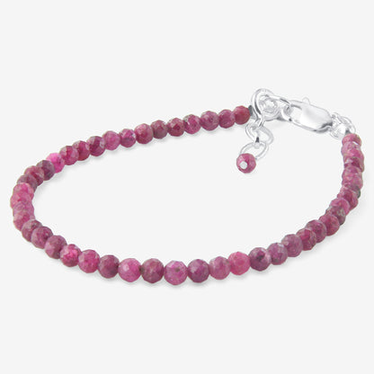 Natural Ruby Beads 925 Sterling Silver Clasp Gemstone Bracelets - Gem Avenue