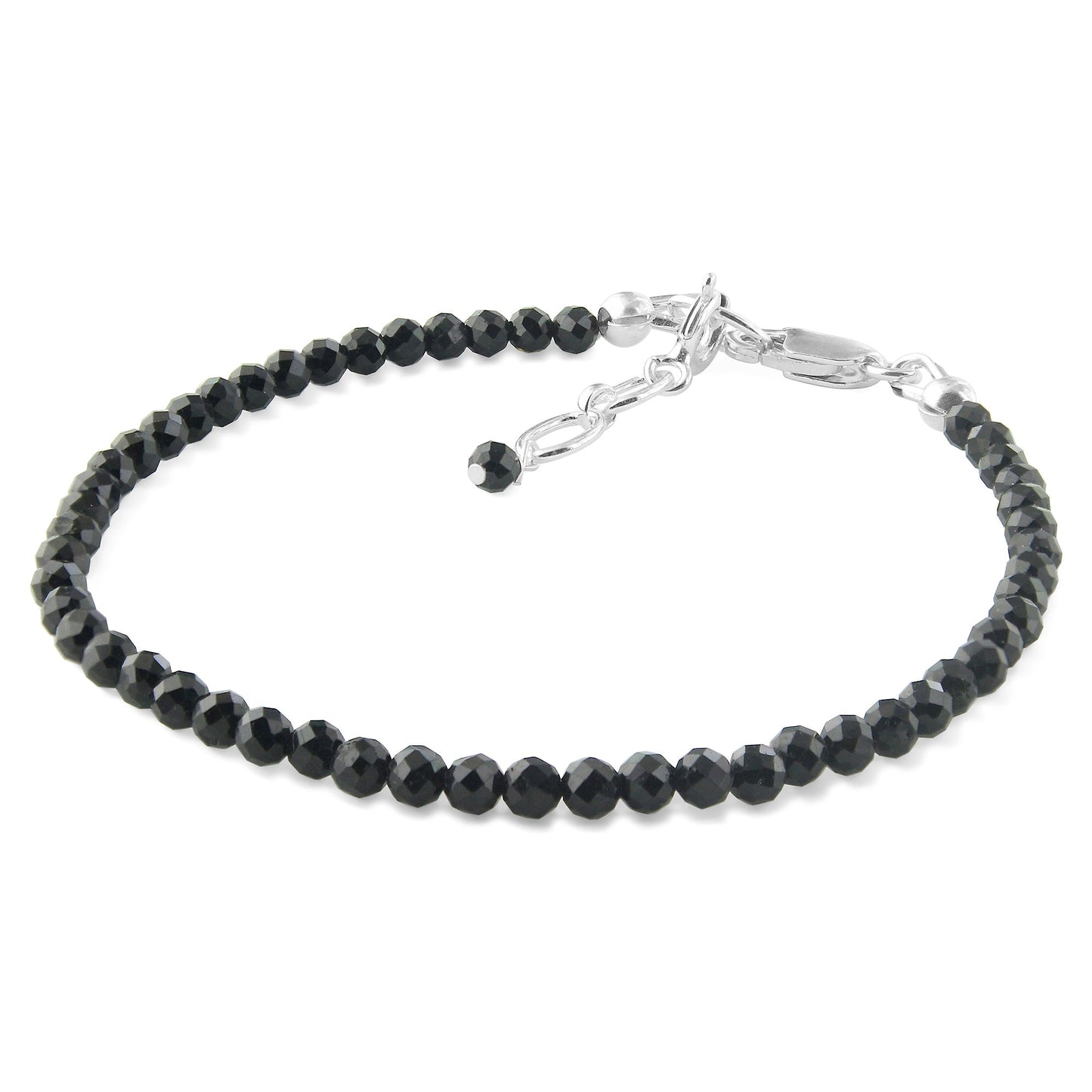 Natural Dark Blue Sapphire Beads 925 Sterling Silver Clasp Gemstone Bracelets - Gem Avenue