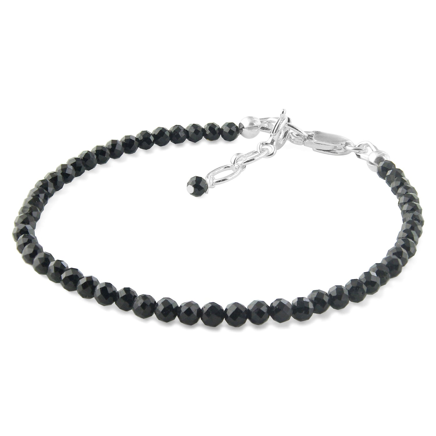 Natural Dark Blue Sapphire Beads 925 Sterling Silver Clasp Gemstone Bracelets - Gem Avenue