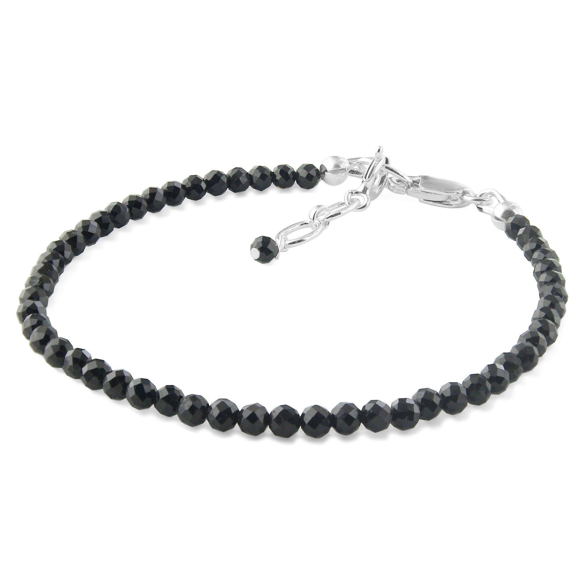 Natural Dark Blue Sapphire Beads 925 Sterling Silver Clasp Gemstone Bracelets - Gem Avenue