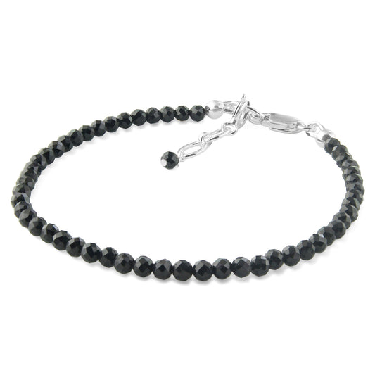 Natural Dark Blue Sapphire Beads 925 Sterling Silver Clasp Gemstone Bracelets - Gem Avenue