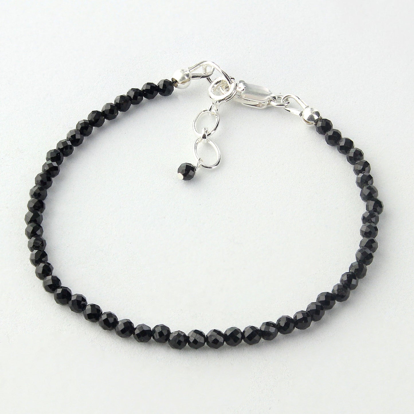 Natural Dark Blue Sapphire Beads 925 Sterling Silver Clasp Gemstone Bracelets - Gem Avenue