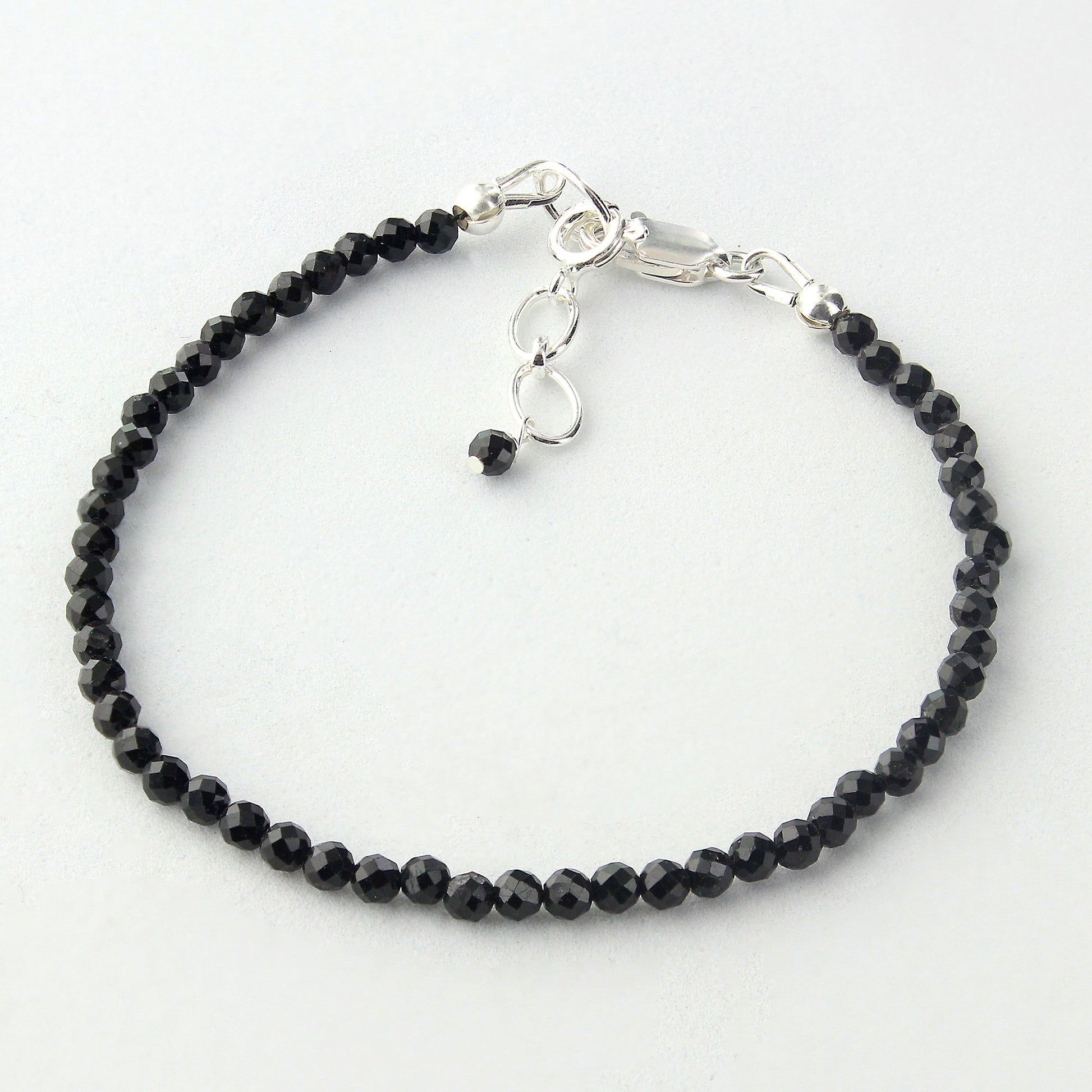 Natural Dark Blue Sapphire Beads 925 Sterling Silver Clasp Gemstone Bracelets - Gem Avenue
