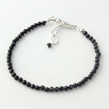 Natural Dark Blue Sapphire Beads 925 Sterling Silver Clasp Gemstone Bracelets - Gem Avenue